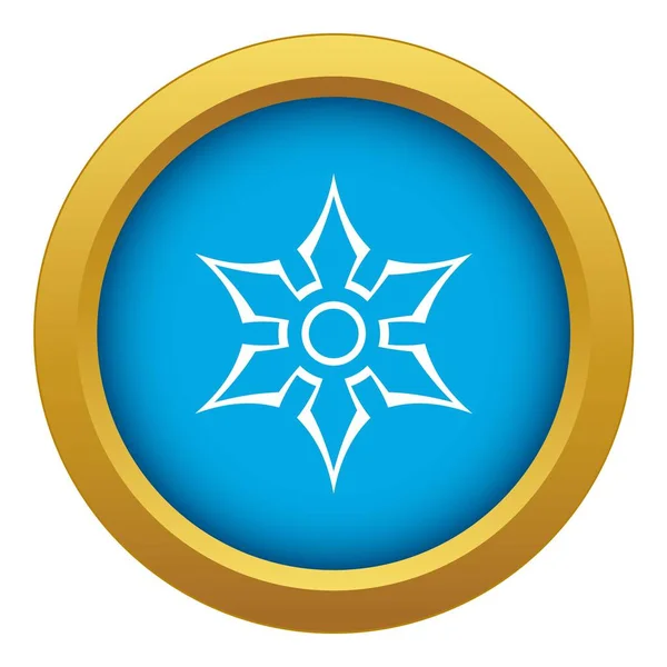Ninja shuriken étoile arme icône bleu vecteur isolé — Image vectorielle