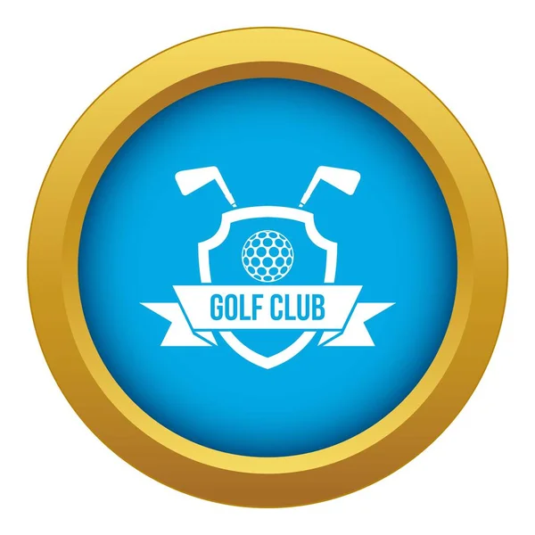Golf club emblem icon blue vector isolated — Stock Vector