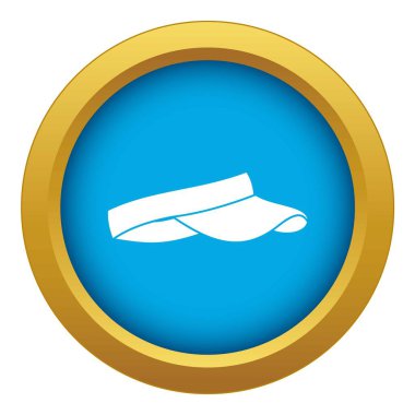 Golf güneşlik mavi simge vektör izole