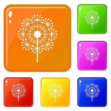 Doğal karahindiba simgeler vektör renk ayarla