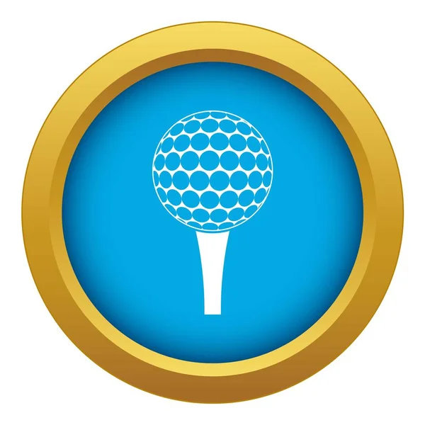 Pelota de golf en un icono de la camiseta vector azul aislado — Archivo Imágenes Vectoriales