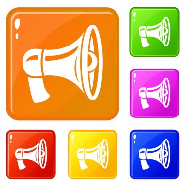Retro megafon simgeler vektör renk ayarla