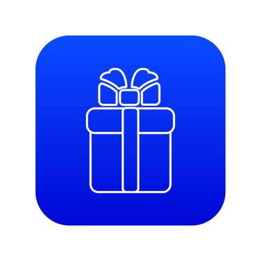 Hediye kutusu simgesi mavi vektör
