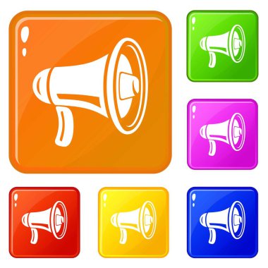 Stil hoparlör simgeleri vektör renk ayarla