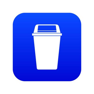 Plastik flip kapak bin simgesi dijital mavi
