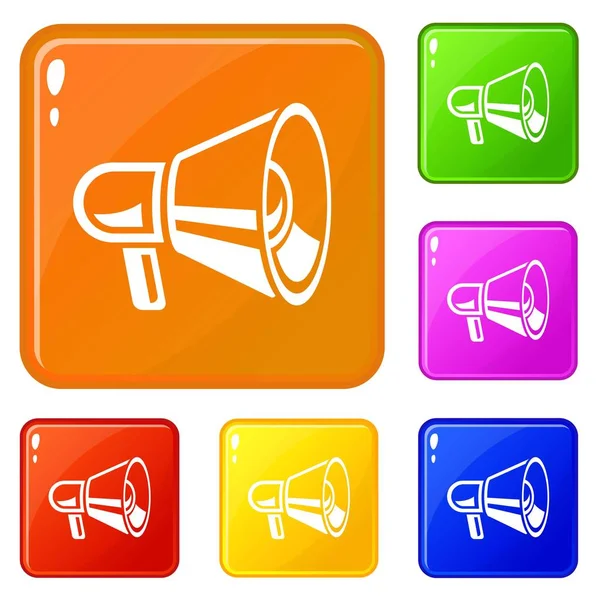 Loudspeaker icons set vector color — Stock Vector