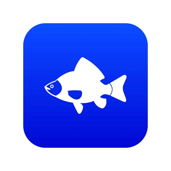 Icono de pescado azul digital — Archivo Imágenes Vectoriales