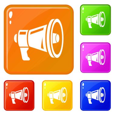 Megafon simgeler vektör renk ayarla