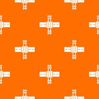 Demiryolu geçiş desen vektör turuncu