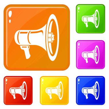 Ses amplifikatör simgeler kümesi vektör renk