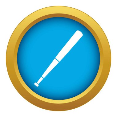 Siyah beyzbol sopası mavi simge vektör izole