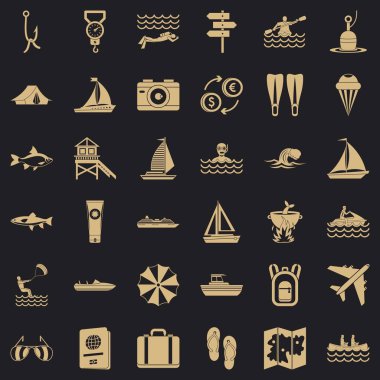 Yaz Icons set, basit stil su