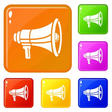 Yeni megafon simgeler vektör renk ayarla