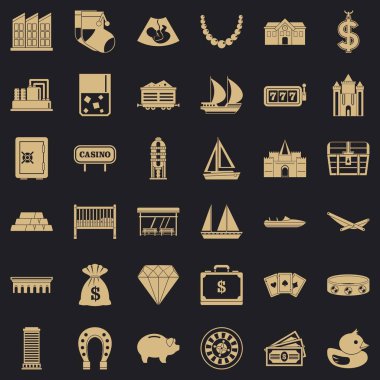 Tasarruf Icons set, basit tarzı