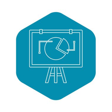 Flip chart istatistikleri simgesi, anahat stili ile