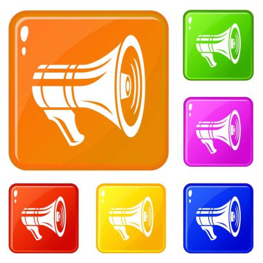 Medya hoparlör simgeler vektör renk ayarla