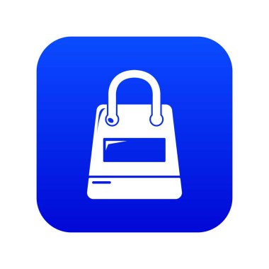 Alışveriş çantası mavi simge vektör