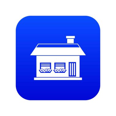 Tek katlı ev iki windows simge dijital mavi