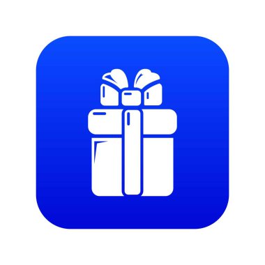 Hediye kutusu simgesi mavi vektör