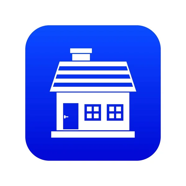 One-storey house icon digital blue — Stock Vector