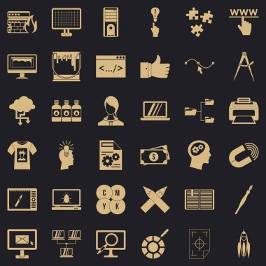 Web sitesi Icons set, basit tarzı