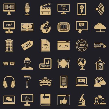 Web ekipman Icons set, basit tarzı
