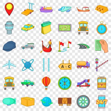 Ödemeli teslimat Icons set, karikatür tarzı