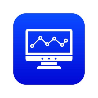 Bilgisayar ekran simgesi dijital mavi olarak grafik