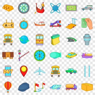 Hızlı teslimat Icons set, karikatür tarzı