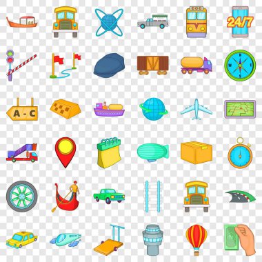 Yavaş teslim Icons set, karikatür tarzı