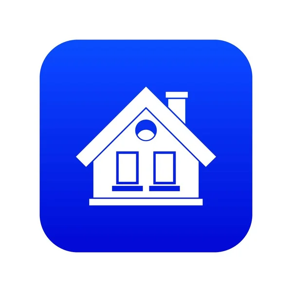 Icône maison numérique bleu — Image vectorielle