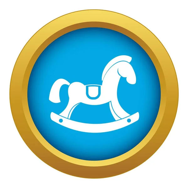 Ícone de cavalo de brinquedo vetor azul isolado —  Vetores de Stock