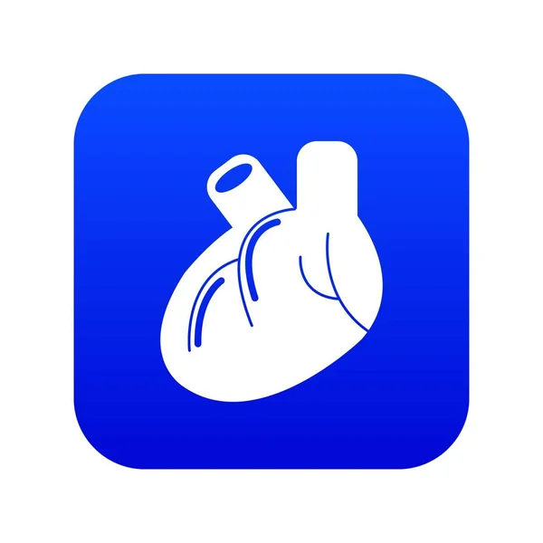 Herz Organ Symbol blauer Vektor — Stockvektor