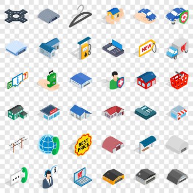 Mevduat hesabı Icons set, izometrik stili