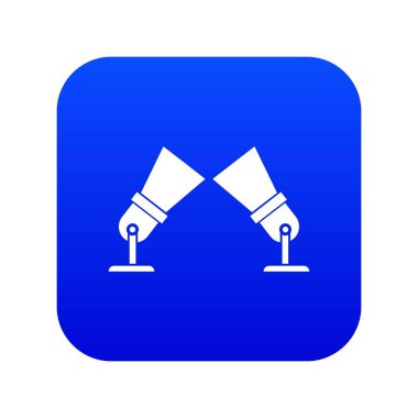 Projektörler simgesi dijital mavi
