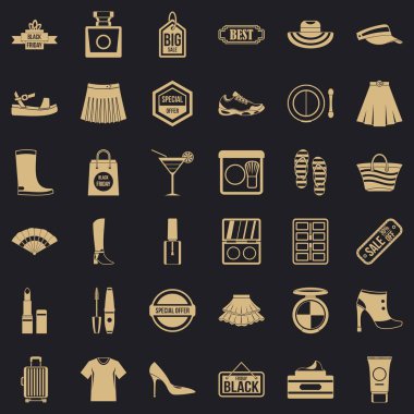 Kadın Icons set, basit tarzı için indirim