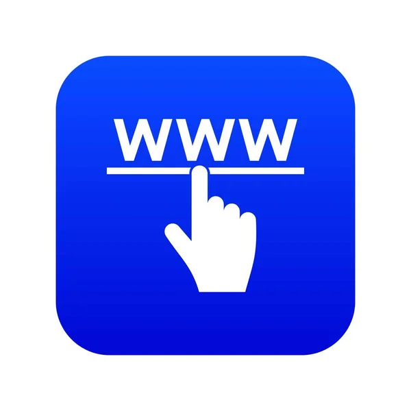 Cursore a mano e icona del sito web digitale blu — Vettoriale Stock