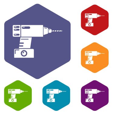 Matkap simgeler vektör altı yüzlü