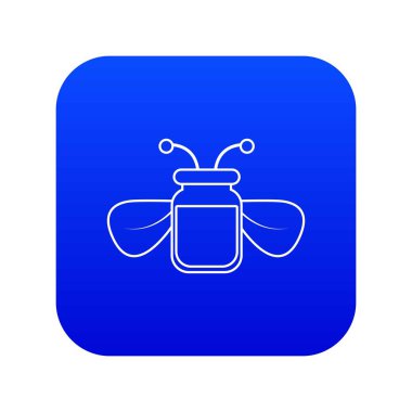 Arı bal mavi simge vektör kavanoz