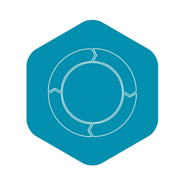 Icono de diagrama de círculo de ciclo, estilo de contorno — Vector de stock