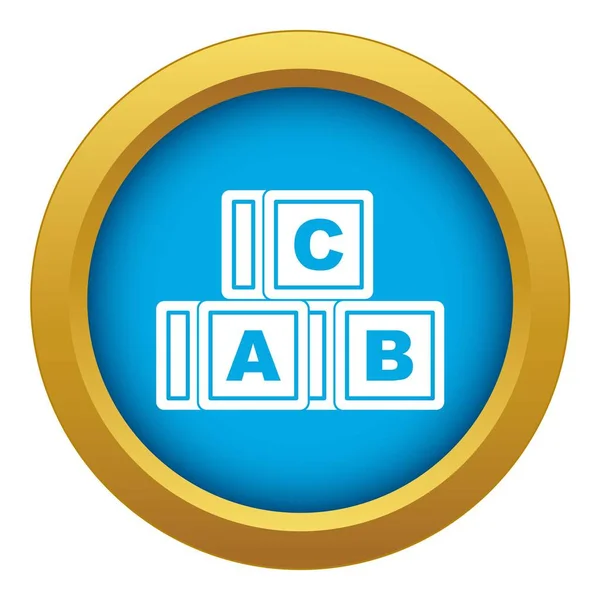 ABC kostky ikonu modrý vektor, samostatný — Stockový vektor