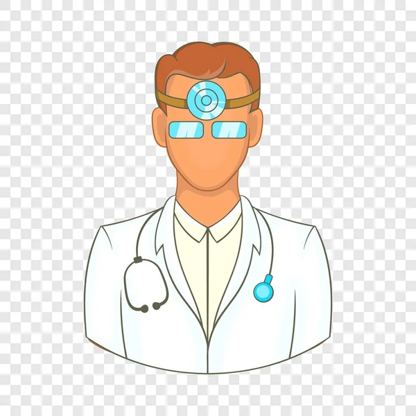 Doctor con icono de estetoscopio, estilo de dibujos animados — Vector de stock