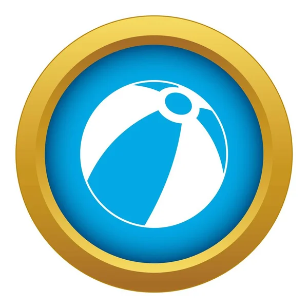 Bola de playa icono azul vector aislado — Vector de stock