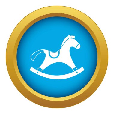 Sallanan at mavi simge vektör izole