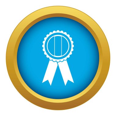 Rozet mavi simge vektör izole