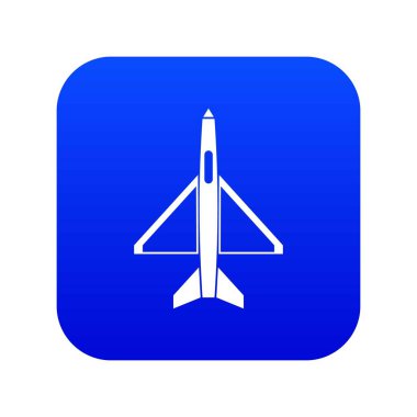 Askeri uçak simgesi dijital mavi