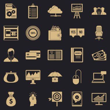 Sunucu Icons set, basit tarzı