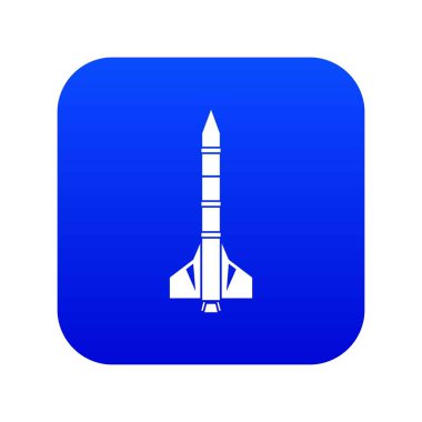 Atomik roket simgesi dijital mavi