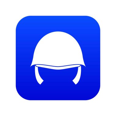 Askeri kask simgesi dijital mavi