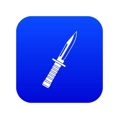 Askeri bıçak simgesi dijital mavi